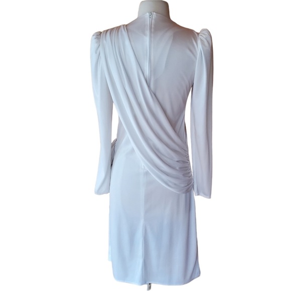 1970s Diamond's Run White &‎ Gold Metallic Lace Dre - Picture 5 of 6